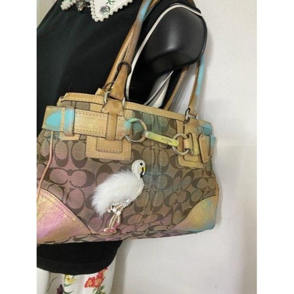 coach graffiti customized with and applique tan sh - Picture 6 of 10